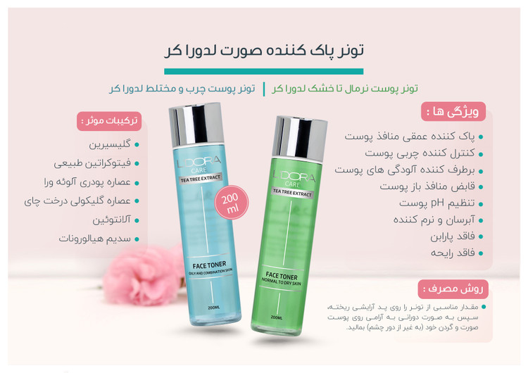 تونر پاک کننده منافذ پوست چرب و مختلط