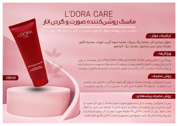 ماسک روشن کننده صورت و گردن انار